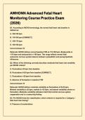 AWHONN Advanced Fetal Heart Monitoring Course Practice Exam &lpar;2026&rpar; Study Guide and Practice Questions