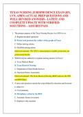 Texas Nursing Jurisprudence Exam Prep 2026 &vert; RN&comma; LVN & APRN &vert; Practice Questions & Answers &vert; Comprehensive Study Guide