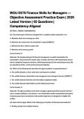 WGU D076 Finance Skills for Managers &mdash; Objective Assessment Practice Exam &vert; 2026 Latest Version &vert; 65 Questions &vert; Competency-Aligned