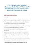 WGU C954 Information Technology Management OA Final Exam ACTUAL EXAM 2026&sol;2027 &vert; 200&plus; Questions Answers &vert; Verified Q&A &vert; Pass Guaranteed - A&plus; Graded&NewLine;&NewLine;