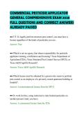 COMMERCIAL PESTICIDE APPLICATOR&NewLine;GENERAL COMPREHENSIVE EXAM 2026&NewLine;FULL QUESTIONS AND CORRECT ANSWERS&NewLine;ALREADY PASSED