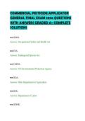 COMMERCIAL PESTICIDE APPLICATOR&NewLine;GENERAL FINAL EXAM 2026 QUESTIONS&NewLine;WITH ANSWERS GRADED A&plus; COMPLETE&NewLine;SOLUTIONS&NewLine;