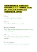 COMMUNICATION IN NURSING 10TH&NewLine;EDITION BY JULIA BALZER RILEY ACTUAL&NewLine;TEST PAPER WITH FULLY SOLVED&NewLine;QUESTIONS AND ANSWERS