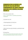 COMMUNICATION IN NURSING 10TH&NewLine;EDITION BY JULIA BALZER RILEY&NewLine;COMPREHENSIVE TEST BANK COMPLETE&NewLine;QUESTIONS WITH VERIFIED SOLUTIONS&NewLine;GRADED A&plus;