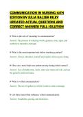 COMMUNICATION IN NURSING 10TH&NewLine;EDITION BY JULIA BALZER RILEY&NewLine;UPDATED ACTUAL QUESTIONS AND&NewLine;CORRECT ANSWERS FULL SOLUTION