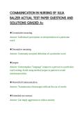 COMMUNICATION IN NURSING BY JULIA&NewLine;BALZER ACTUAL TEST PAPER QUESTIONS AND&NewLine;SOLUTIONS GRADED A&plus;