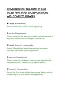 COMMUNICATION IN NURSING BY JULIA&NewLine;BALZER FINAL PAPER SOLVED QUESTIONS&NewLine;WITH COMPLETE ANSWERS