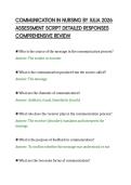 COMMUNICATION IN NURSING BY JULIA 2026&NewLine;ASSESSMENT SCRIPT DETAILED RESPONSES&NewLine;COMPREHENSIVE REVIEW