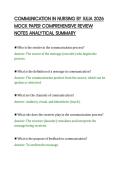 COMMUNICATION IN NURSING BY JULIA 2026&NewLine;MOCK PAPER COMPREHENSIVE REVIEW&NewLine;NOTES ANALYTICAL SUMMARY