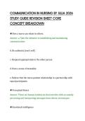COMMUNICATION IN NURSING BY JULIA 2026&NewLine;STUDY GUIDE REVISION SHEET CORE&NewLine;CONCEPT BREAKDOWN