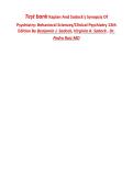 Test Bank for Kaplan & Sadock's Synopsis of Psychiatry&colon; Behavioral Sciences&sol;Clinical Psychiatry 12th Edition by Benjamin J&period; Sadock&comma; Virginia A&period; Sadock & Pedro Ruiz &ndash; Comprehensive Exam Preparation Study Guide