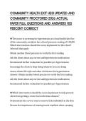 COMMUNITY HEALTH EXIT HESI UPDATED AND&NewLine;COMMUNITY PROCTORED 2026 ACTUAL&NewLine;PAPER FULL QUESTIONS AND ANSWERS 100&NewLine;PERCENT CORRECT