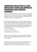 COMMUNITY HEALTH RN V1 EXIT&NewLine;HESI STUDY GUIDE 2026 COMPLETE&NewLine;QUESTIONS AND VERIFIED&NewLine;ANSWER