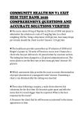 COMMUNITY HEALTH RN V1 EXIT&NewLine;HESI TEST BANK 2026&NewLine;COMPREHENSIVE QUESTIONS AND&NewLine;ACCURATE SOLUTIONS VERIFIED