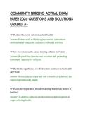 COMMUNITY NURSING ACTUAL EXAM&NewLine;PAPER 2026 QUESTIONS AND SOLUTIONS&NewLine;GRADED A&plus;