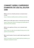 COMMUNITY NURSING COMPREHENSIVE&NewLine;EXAMINATION TEST 2026 FULL SOLUTION&NewLine;GUIDE