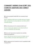 COMMUNITY NURSING EXAM SCRIPT 2026&NewLine;COMPLETE QUESTIONS AND CORRECT&NewLine;ANSWERS