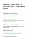 COMMUNITY NURSING EXAM STUDY&NewLine;GUIDE 2026 COMPLETE Q AND A MASTER&NewLine;EDITION