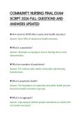 COMMUNITY NURSING FINAL EXAM&NewLine;SCRIPT 2026 FULL QUESTIONS AND&NewLine;ANSWERS UPDATED