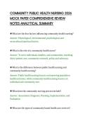 COMMUNITY PUBLIC HEALTH NURSING 2026&NewLine;MOCK PAPER COMPREHENSIVE REVIEW&NewLine;NOTES ANALYTICAL SUMMARY