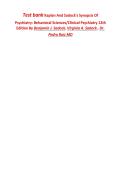 Test Bank for Kaplan & Sadock&rsquo;s Synopsis of Psychiatry 12th Edition by Benjamin J&period; Sadock&comma; Virginia A&period; Sadock & Pedro Ruiz
