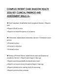 COMPLEX PATIENT CASE SHADOW HEALTH&NewLine;2026 KEY CLINICAL FINDINGS AND&NewLine;ASSESSMENT SKILLS A&plus;