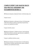 COMPLEX PATIENT CASE SHADOW HEALTH&NewLine;2026 PRACTICE ASSESSMENT AND&NewLine;DOCUMENTATION REVIEW A&plus;