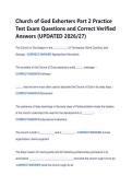 Church of God Exhorters Part 2 Practice &NewLine;Test Exam Questions and Correct Verified &NewLine;Answers &lpar;UPDATED 2026&sol;27&rpar; 