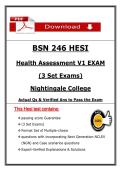 Pass the 2026 BSN 246 HESI Health Assessment V1 Exam with &lpar;3 Set Exams&rpar; &vert; NGN Questions & Case Scenarios - Nightingale College