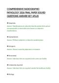 COMPREHENSIVE RADIOGRAPHIC&NewLine;PATHOLOGY 2026 FINAL PAPER SOLVED&NewLine;QUESTIONS ANSWER KEY APLUS