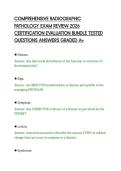 COMPREHENSIVE RADIOGRAPHIC&NewLine;PATHOLOGY EXAM REVIEW 2026&NewLine;CERTIFICATION EVALUATION BUNDLE TESTED&NewLine;QUESTIONS ANSWERS GRADED A&plus;