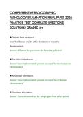 COMPREHENSIVE RADIOGRAPHIC&NewLine;PATHOLOGY EXAMINATION FINAL PAPER 2026&NewLine;PRACTICE TEST COMPLETE QUESTIONS&NewLine;SOLUTIONS GRADED A&plus;