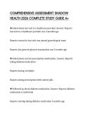 COMPREHENSIVE ASSESSMENT SHADOW&NewLine;HEALTH 2026 COMPLETE STUDY GUIDE A&plus;&NewLine;