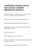 COMPREHENSIVE ASSESSMENT SHADOW&NewLine;HEALTH 2026 FINAL ASSESSMENT&NewLine;PREPARATION KEY CONCEPTS A&plus;