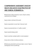 COMPREHENSIVE ASSESSMENT SHADOW&NewLine;HEALTH 2026 MOCK EXAM PRACTICE SET&NewLine;AND CLINICAL SCENARIOS A&plus;&NewLine;
