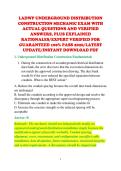 LADWP UNDERGROUND DISTRIBUTION &NewLine;CONSTRUCTION MECHANIC EXAM WITH &NewLine;ACTUAL QUESTIONS AND VERIFIED &NewLine;ANSWERS&comma; PLUS EXPLAINED &NewLine;RATIONALES&sol;EXPERT VERIFIED FOR &NewLine;GUARANTEED 100&percnt; PASS 2026&sol;LATEST &NewLine;UPDATE&sol;INSTANT DOWNLOAD PDF