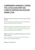 COMPREHENSIVE ASSURANCE & SYSTEMS&NewLine;TOOL ACTUAL EXAM SCRIPT 2026&NewLine;COMPLETE QUESTIONS AND SOLUTIONS&NewLine;GRADED A PLUS