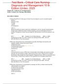 Test Bank for Critical Care Nursing&colon; Diagnosis and Management 10th Edition by Urden&comma; 2025