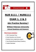 NUR 6111 Exam 1&comma; 2 & 3 &ndash; Adv Practice Nursing I &lpar;2026&sol;2027&rpar; Actual Questions & Answers to Pass the Exam &lpar;100&percnt; Verified&rpar;