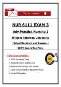 William Paterson NUR 6111 Exam 3 &ndash; Adv Practice Nursing I &lpar;2026&sol;2027&rpar; Actual Questions & Answers to Pass the Exam &lpar;100&percnt; Verified&rpar;