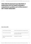 CDA&lpar; Child Development Associate&rpar; EXAM&comma; &vert;&vert; QUESTIONS WITH ACCURATE ANSWERS &vert;&vert; comprehensive questions and verified answers &vert; GET IT RIGHT &vert;2026&sol;2027&excl;&NewLine;