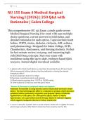 NU 155 Exam 4 Medical-Surgical &NewLine;Nursing I &lpar;2026&rpar; &vert; 250 Q&A with &NewLine;Rationales &vert; Galen College