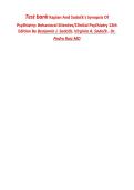 Test Bank for Kaplan & Sadock&rsquo;s Synopsis of Psychiatry 12th Edition by Benjamin J&period; Sadock&comma; Virginia A&period; Sadock & Pedro Ruiz