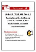 NUR 418 Exam 2 &ndash; Nursing Care of the Childbearing Family &lpar;2026&sol;2027&rpar; Actual Questions & Answers to Pass the Exam &lpar;100&percnt; Verified&rpar;