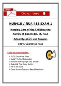 Concordia St&period; Paul NUR 418 Exam 1 &ndash; Nursing Care of the Childbearing Family &lpar;2026&sol;2027&rpar; Actual Questions & Answers to Pass the Exam &lpar;100&percnt; Verified&rpar;