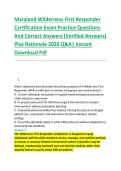 Maryland Wilderness First Responder &NewLine;Certification Exam Practice Questions &NewLine;And Correct Answers &lpar;Verified Answers&rpar; &NewLine;Plus Rationale 2026 Q&A&vert; Instant &NewLine;Download Pdf  