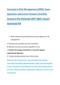 Associate in Risk Management &lpar;ARM&rpar;  Exam &NewLine;Questions and Correct Answers &lpar;Verified &NewLine;Answers&rpar; Plus Rationale 2027 Q&A&vert; Instant &NewLine;Download Pdf 