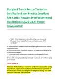 Maryland Trench Rescue Technician &NewLine;Certification Exam Practice Questions &NewLine;And Correct Answers &lpar;Verified Answers&rpar; &NewLine;Plus Rationale 2026 Q&A&vert; Instant &NewLine;Download Pdf 