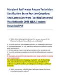 Maryland Swiftwater Rescue Technician &NewLine;Certification Exam Practice Questions &NewLine;And Correct Answers &lpar;Verified Answers&rpar; &NewLine;Plus Rationale 2026 Q&A&vert; Instant &NewLine;Download Pdf 