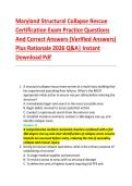 Maryland Structural Collapse Rescue &NewLine;Certification Exam Practice Questions &NewLine;And Correct Answers &lpar;Verified Answers&rpar; &NewLine;Plus Rationale 2026 Q&A&vert; Instant &NewLine;Download Pdf  